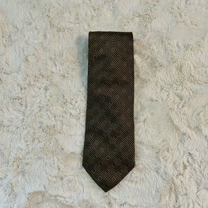 Joseph Abboud Brown and Olive Geometric Tie